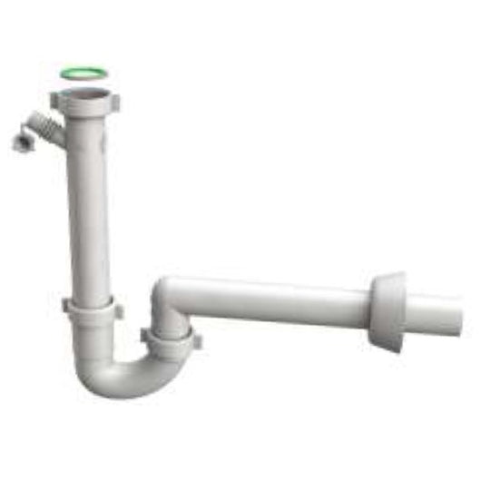 SIFONE SCARICO 1 VIA SENZA PILETTA PER LAVELLO IN ACCIAIO INOX CON ATTACCO LAVASTOVIGLIE MODELLO MAG - 11/2  ø40X230 MM  - BON