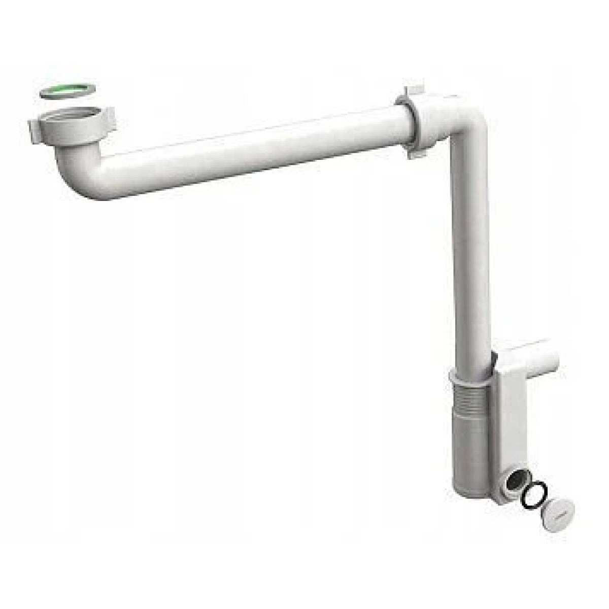 SIFONE SCARICO IN POLIPROPILENE PP SENZA PILETTA PER LAVABO O BIDET CON ISPEZIONE LATERALE MODELLO U - 11/4 X ø32 - CON ISPEZIONE  - BON