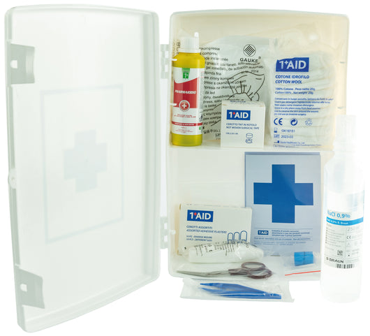 ARMADIETTO PENSILE PRONTO SOCCORSO IN POLIPROPILENE  cm. 24,5x13x35 h - ALLEG.2