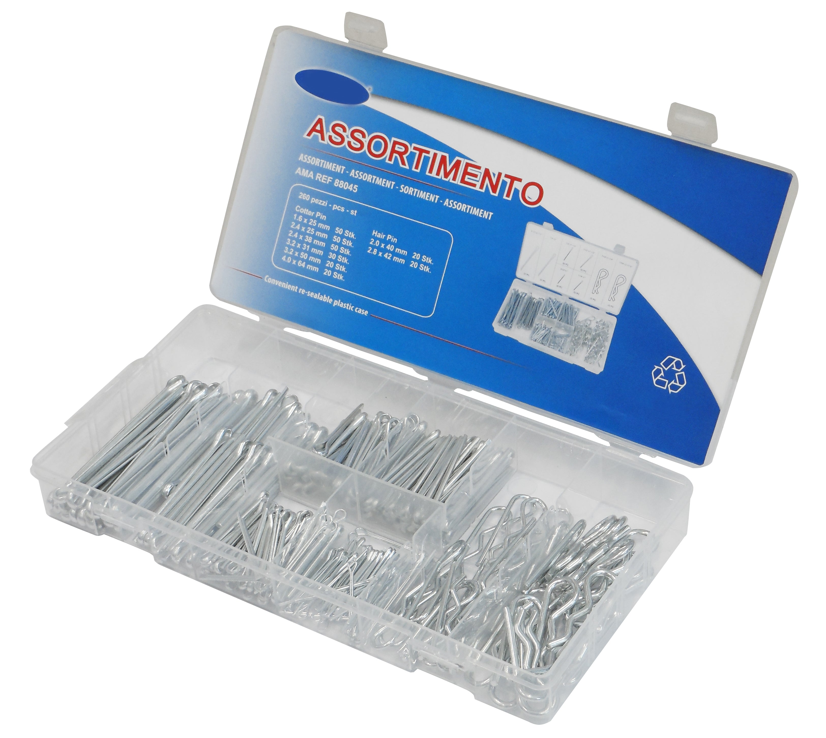 ASSORTIMENTO COPPIGLIE DI SICUREZZA 260 PEZZI