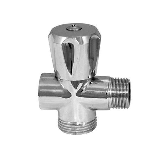 RUBINETTO LAVATRICE MIGNON A VITONE IN OTTONE CROMATO A 3 VIE - 1/2  - AER