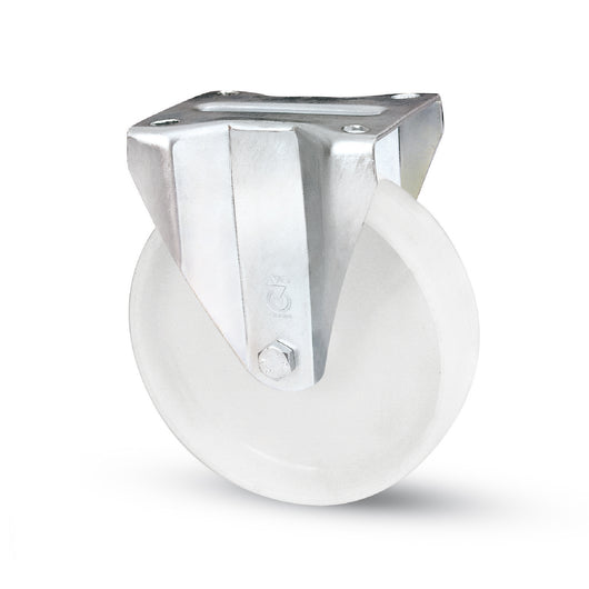 Avo RUOTA FISSA PER CARRELLI NYLON art.118BIS/A mm.125-piastra mm.115x85