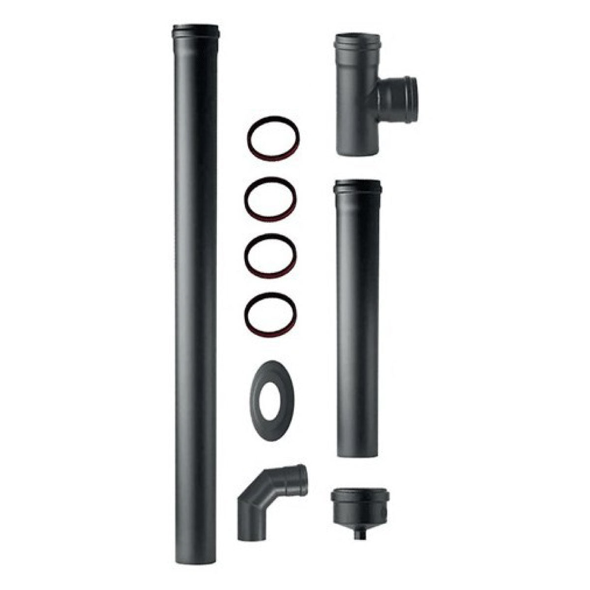 KIT FUMI PER INSTALLAZIONE STUFA A PELLET - ø80  - EUF