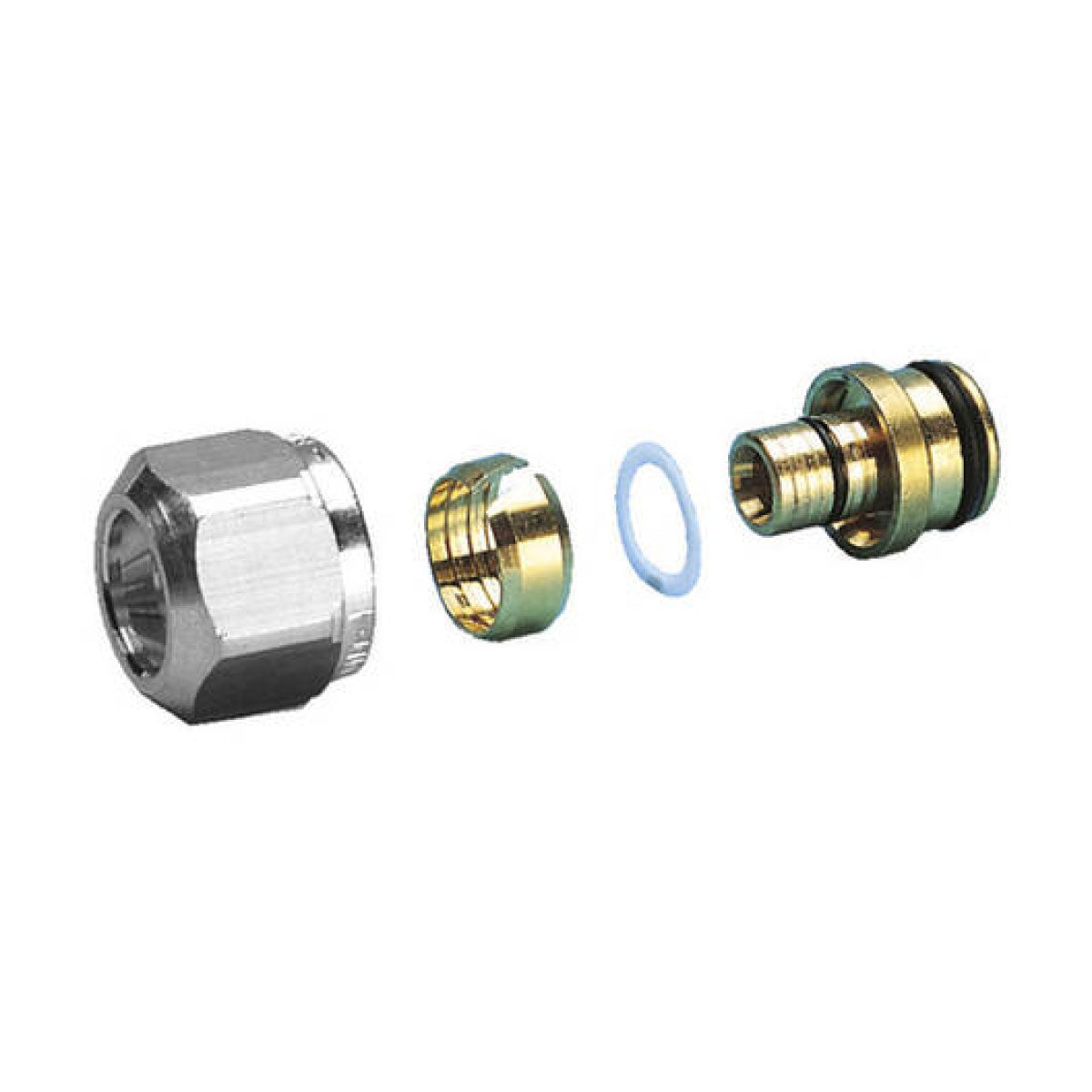 ADATTATORE PER COLLETTORI DI DISTRIBUZIONE CON DADO IN OTTONE - 3/4X18 - TUBO 16X2  - VIL