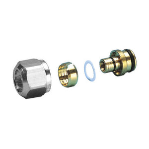 ADATTATORE PER COLLETTORI DI DISTRIBUZIONE CON DADO IN OTTONE - 3/4X18 - TUBO 16X2  - VIL