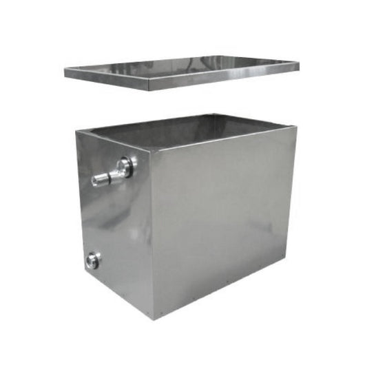 VASO DI ESPANSIONE APERTO IN ACCIAIO INOX AISI 304 CON RACCORDI - LT 30  - GFR