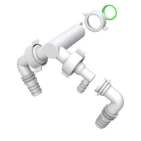 ATTACCO DOPPIO UNIVERSALE IN POLIPROPILENE PP PER SCARICO LAVATRICE/ASCIUGATRICE/LAVASTOVIGLIE MODEL - ATTACCO AL SIFONE CON DADO DA 1  - BON