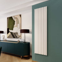 RADIATORE TERMOARREDO DI DESIGN BIANCO MODELLO PIANO - MM 1800X480-INT.1760-8 TUBI-WATT 1732-DEL.T50 5910-2 COL  - MAM