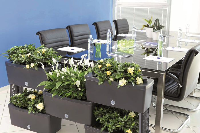 Bama KIT FIORIERA RETTANGOLARE BRICK 5 PZ. Col. Grigio cm. 60x23x27 h