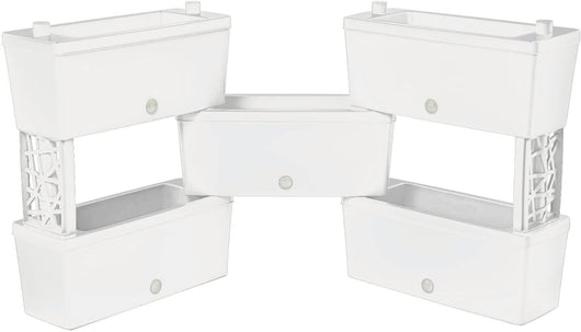 Bama KIT FIORIERA RETTANGOLARE BRICK 5 PZ. Col. Panna cm. 60x23x27 h