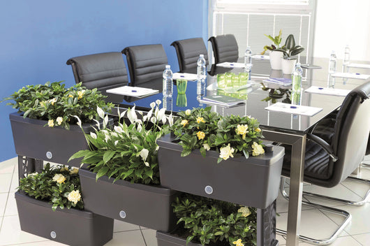 Bama KIT FIORIERA RETTANGOLARE BRICK 5 PZ. Col. Tortora cm. 60x23x27 h