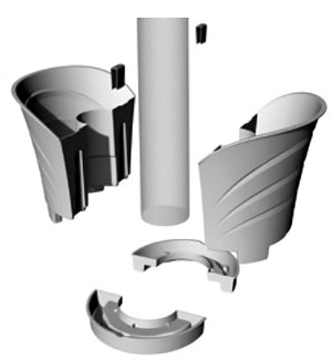 Bama VASO TULIPANO SET 2 VASI Col. Bianco cm. 34,5x19x30 h