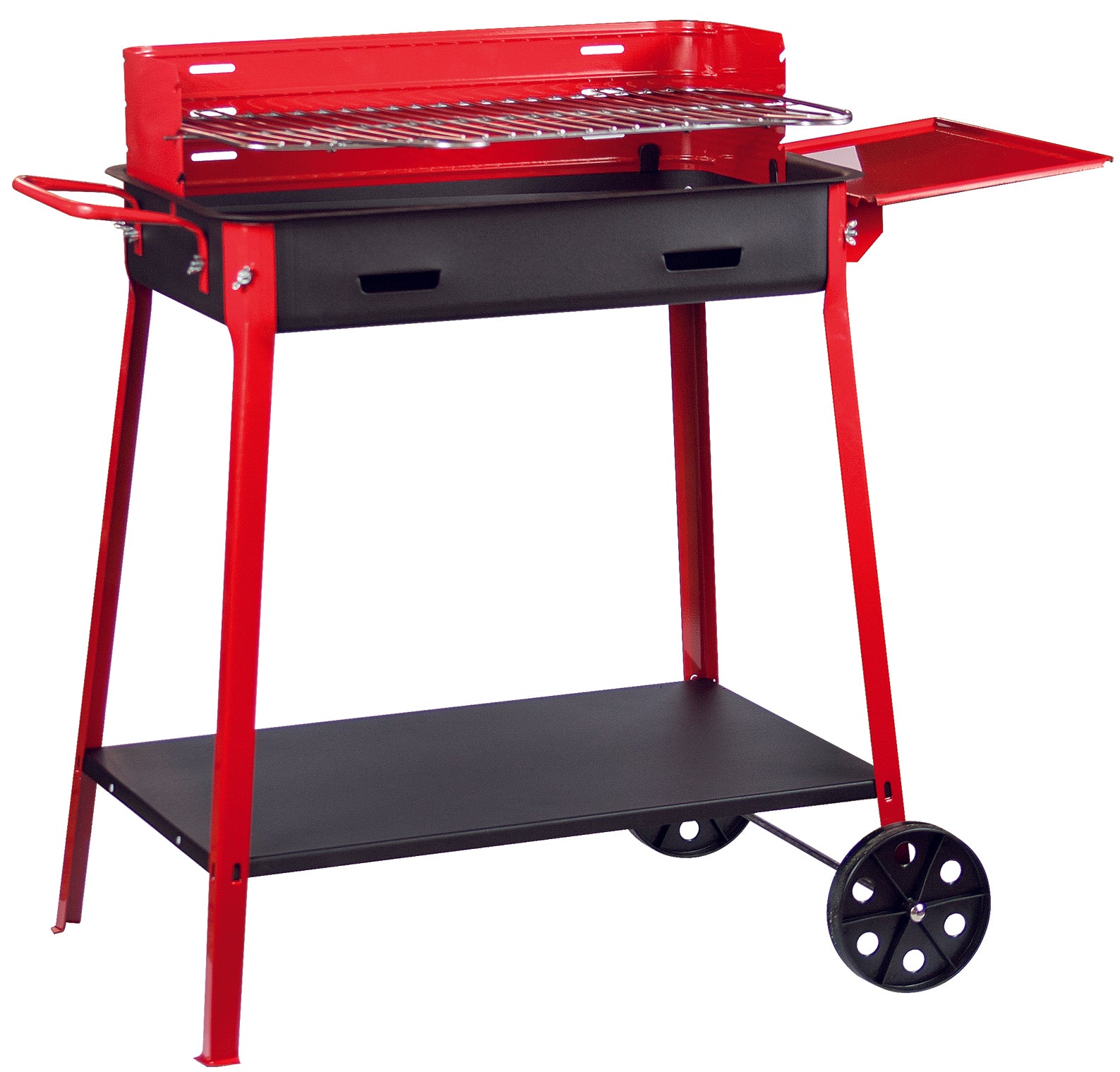 BARBECUE CON RUOTE E MENSOLA cm. 60x40x85 h