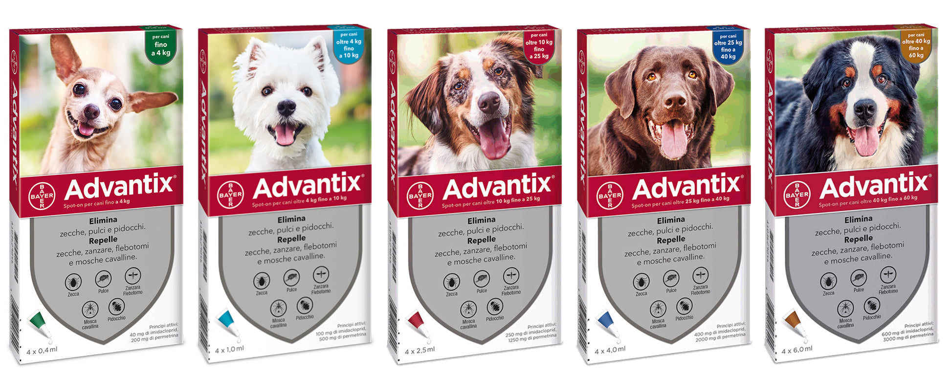 Bayer ANTIPARASSITARIO ADVANTIX (6 pipette) per cani 10÷25 kg.