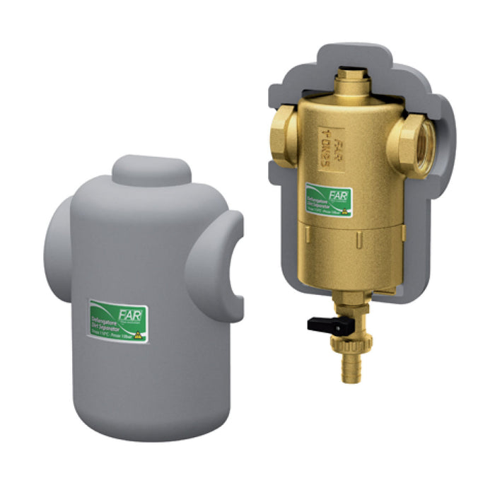 FILTRO DEFANGATORE PER IMPIANTI TERMICI CON MAGNETE E COIBENTAZIONE - 11/2 - FEMMINA/FEMMINA - 12500 GAUSS  - FAR