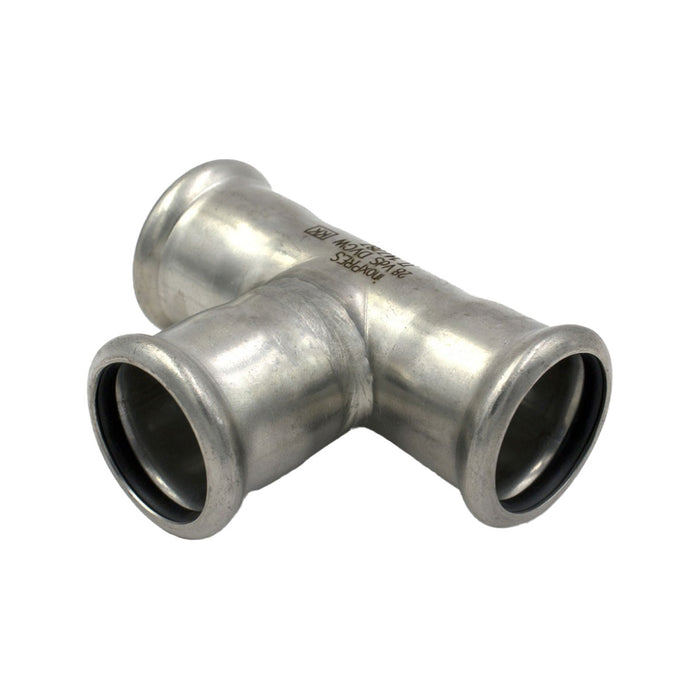 RACCORDO A T A PRESSARE INTERMEDIO IN ACCIAIO INOX SERIE INOXPRESS UNIKO - ø35  - RMR