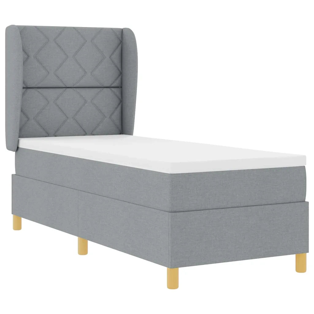 Letto a molle con materasso Grigio chiaro 200 x 80 cm Tessuto 3340781