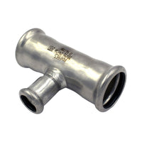 RACCORDO A T A PRESSARE INTERMEDIO RIDOTTO IN ACCIAIO INOX SERIE INOXPRESS UNIKO - ø28Xø22Xø28  - RMR