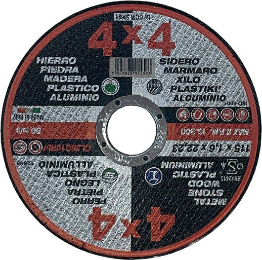 Grandinetti Mole DISCO ABRASIVO PIANO JOLLY (linea 4x4) Ø mm. 115x1,6x22,2 50.00 pz