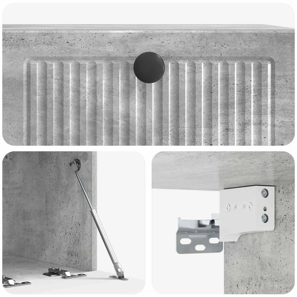 Mobile Porta TV da Muro Grigio Cemento 59,5 x 41 x 30 cm