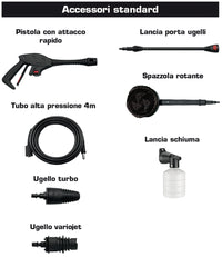 Lavorwash IDROPULITRICE AD ACQUA FREDDA FURY PLUS 120 1.700 W con avvolgicavo e spazzola rotante