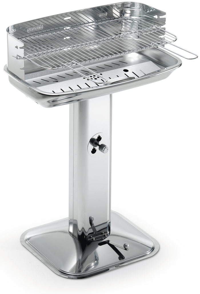 Ompagrill BARBECUE INOX 60-40 VENUS PRO SYSTEM griglia acciaio cromato cm. 60,5x33 - H cm. 89