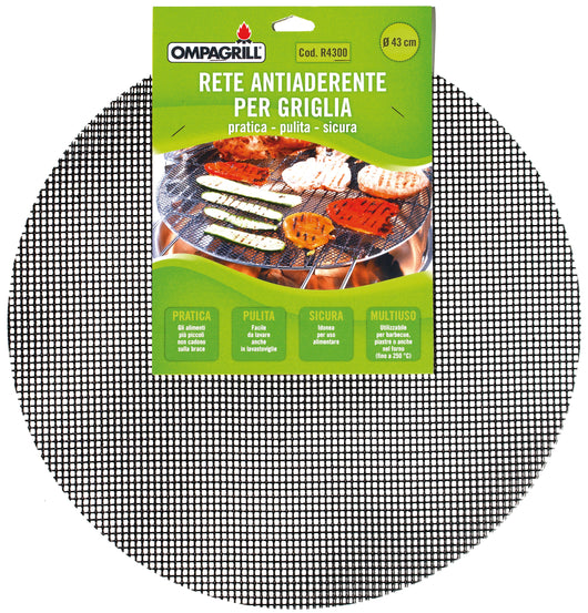 Ompagrill RETE ANTIADERENTE TEFLONATA GRIGLIA/PIASTRA Ø cm. 43