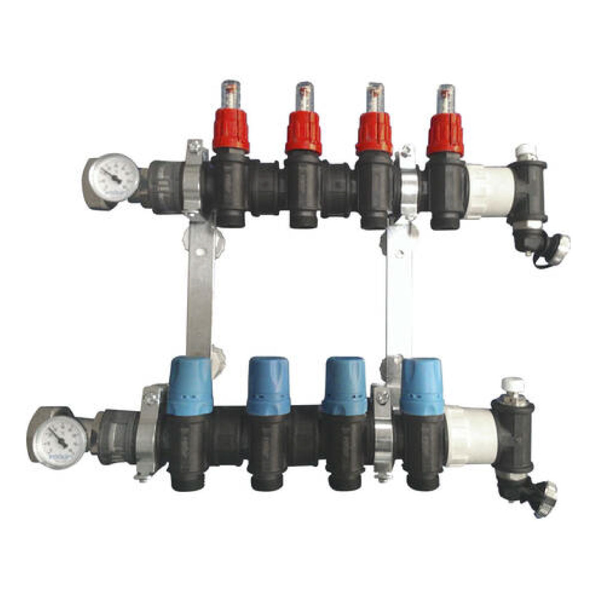 COLLETTORE MODULARE IN PA-M CON REGOLATORI DI PORTATA - ENTRATA 11/4  - 10 USCITE DA 3/4X18  - VIL