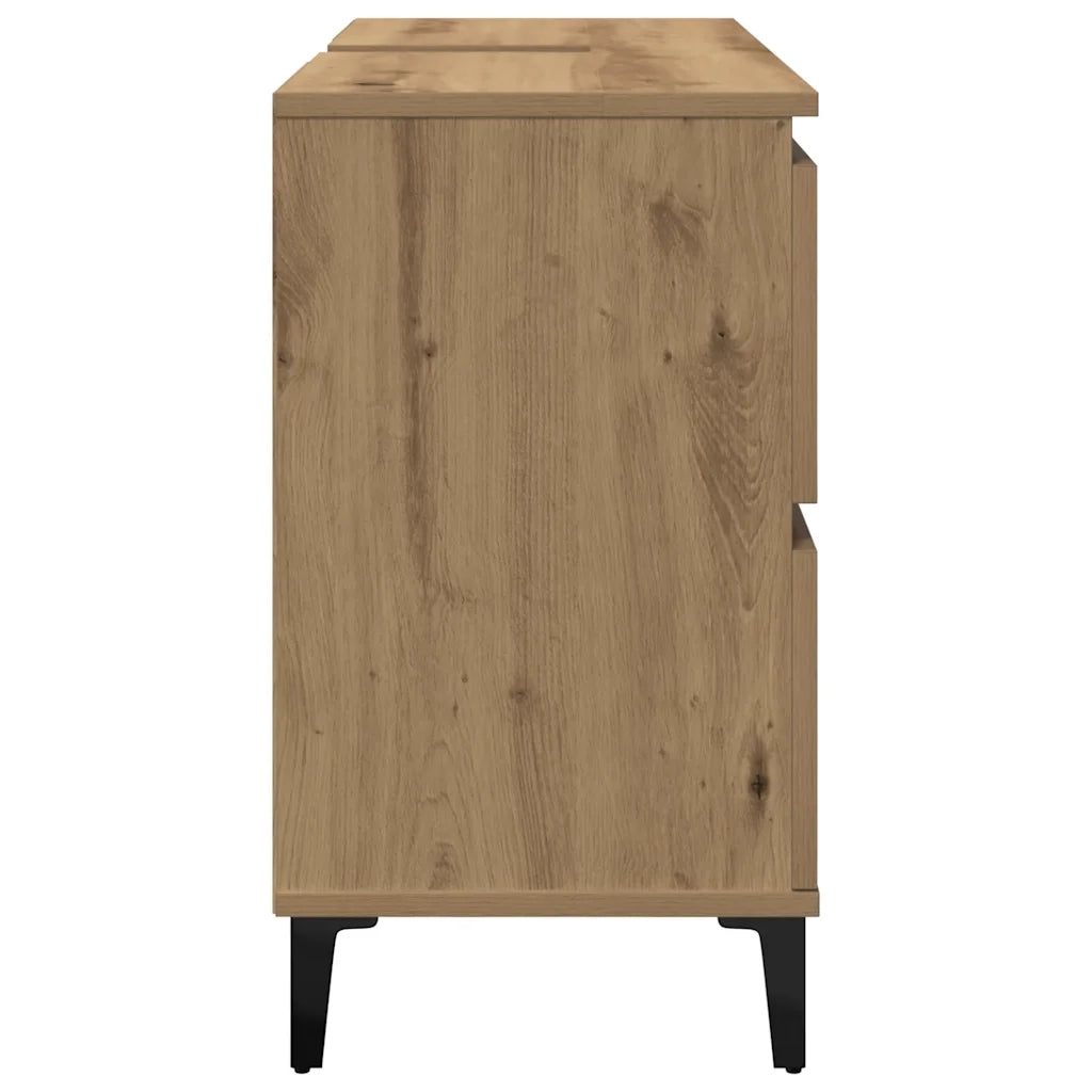 Mobile Lavabo Rovere Artigianale 80x33x60 cm Legno Multistrato