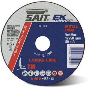 Sait DISCO ABRASIVO PIANO EK WINNER-TM per taglio ferro/inox Ø mm. 230x2,0x22,23 10.00 pz