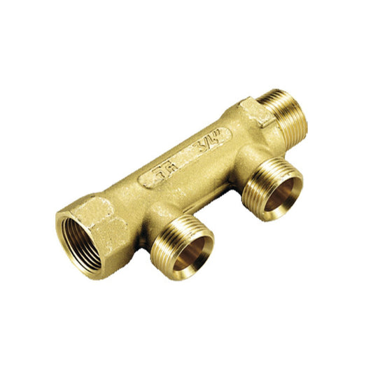 COLLETTORE LINEARE IN OTTONE PER RISCALDAMENTO MASCHIO FEMMINA - 11/4G X 3/4(18) - 2 VIE  - TIM