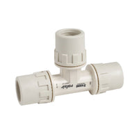 RACCORDO A T INTERMEDIO A PASSAGGIO TOTALE CONNESSIONE MEDIANTE BICCHIERATURA IN TECNOPOLIMERO SERIE - 20/2X20/2X20/2  - VIL