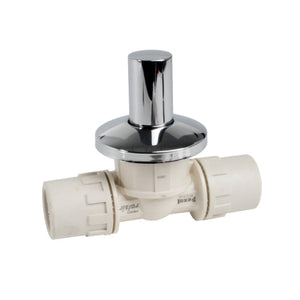 VALVOLA A SFERA DA INCASSO A PASSAGGIO TOTALE CONNESSIONE MEDIANTE BICCHIERATURA IN TECNOPOLIMERO SE - 20X2  - VIL