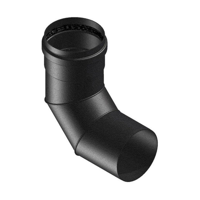 CURVA 90  ° SMALTATA NERO OPACO PER STUFE A PELLET -  EE ¸80  - COV
