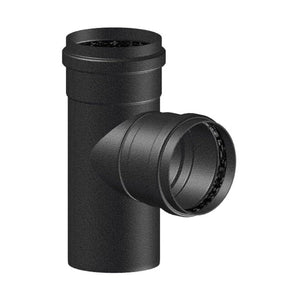 RACCORDO A T SMALTATO NERO OPACO PER STUFA A PELLET - ø80  - COV