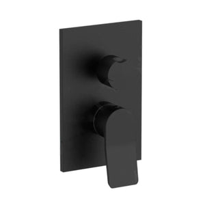 RUBINETTO MISCELATORE MONOCOMANDO INCASSO DOCCIA NERO OPACO 2 USCITE CON DEVIATORE MECCANICO SERIE T - 1/2 - NERO OPACO  - PAF