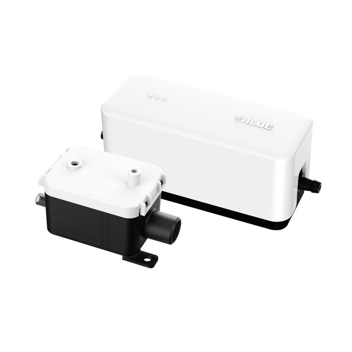 MINI POMPA COMPATTA SLIM PER SCARICO CONDENSA DEI CONDIZIONATORI CON ALLARME MODELLO VALUE S - MOD.S1 -PORTATA MAX 24L/H -ALTEZZA MANDATA MASSIMA 10MT  - GER