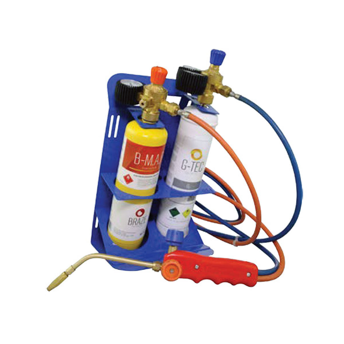 KIT SALDOBRASATURA PROFESSIONALE CON RIDUTTORI PRESSIONE MANOMETRI E BOMBOLE OSSIGENO + B-FLAME MODE   - GER