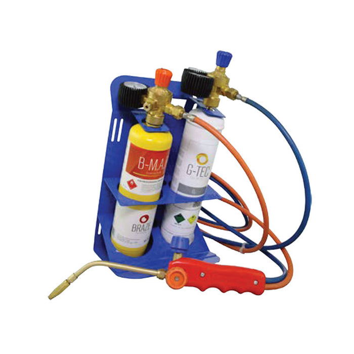 KIT SALDOBRASATURA PROFESSIONALE CON RIDUTTORI PRESSIONE MANOMETRI E BOMBOLE OSSIGENO + B-FLAME MODE   - GER