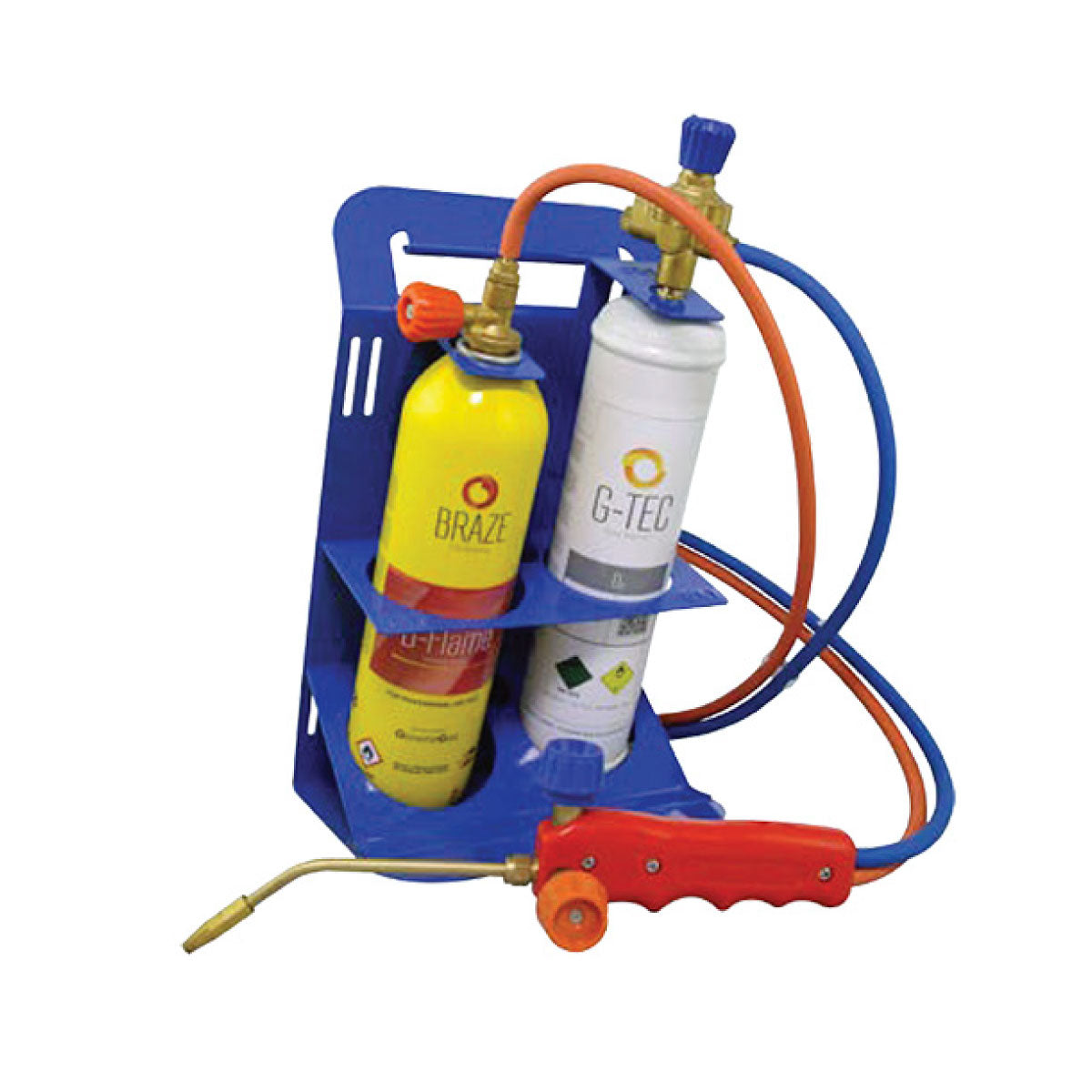 KIT SALDOBRASATURA CON RIDUTTORI PRESSIONE E BOMBOLE OSSIGENO + B-FLAME MODELLO MINIFLAME   - GER