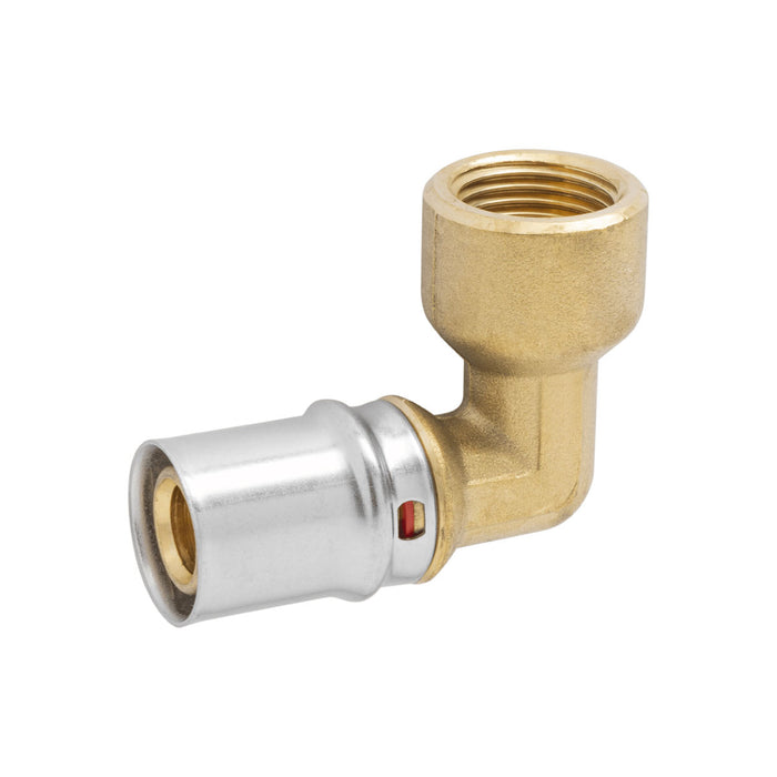 RACCORDO CURVO FEMMINA A PRESSARE PER TUBO MULTISTRATO MODELLO AP152 - 1/2  Ø16X2  - APE