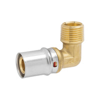 RACCORDO CURVO MASCHIO A PRESSARE PER TUBO MULTISTRATO MODELLO AP153 - 1/2  Ø16X2  - APE