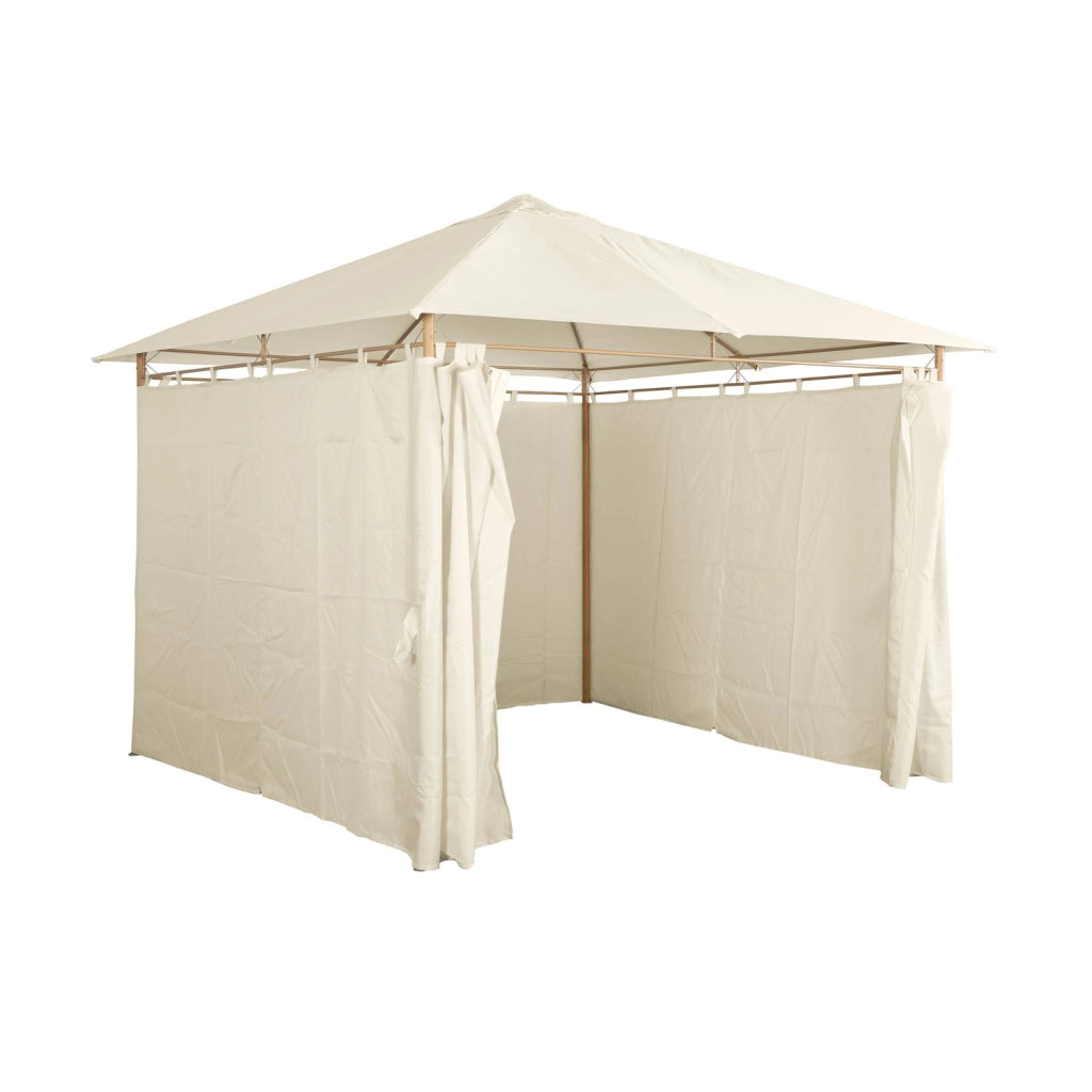 Gazebo da giardino 3x3m struttura in alluminio con tende scorrevoli,