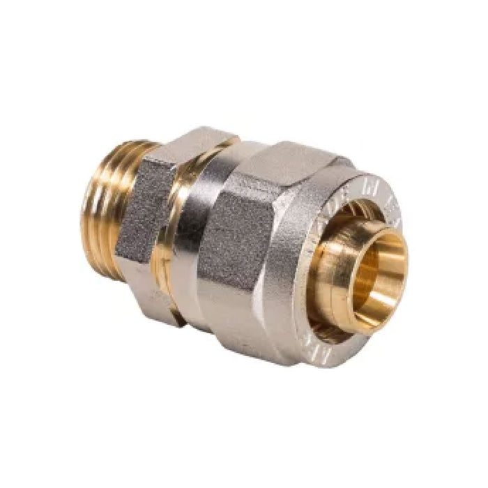 RACCORDO DIRITTO MASCHIO A STRINGERE TRE PEZZI PER TUBO MULTISTRATO MODELLO 701L - 1/2 Ø16  - APE