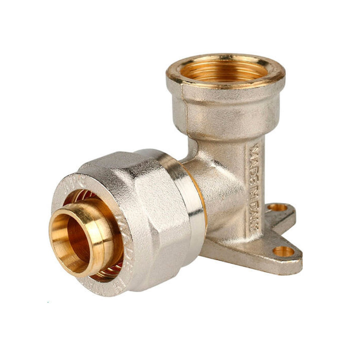 RACCORDO CURVO FEMMINA FLANGIATO A STRINGERE TRE PEZZI PER TUBO MULTISTRATO MODELLO 754L - 1/2 Ø16  - APE