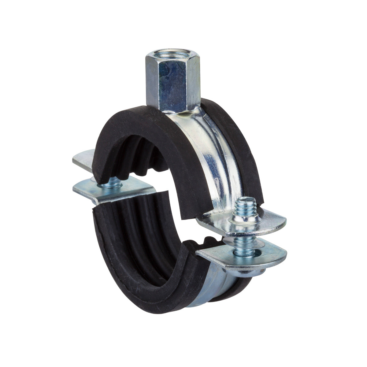 COLLARE PER TUBAZIONI ANTI-RUMORE CON ATTACCO DOPPIO E CHIUSURA A DUE VITI - Ø1 - 32÷35 - M8/M10  - OTE