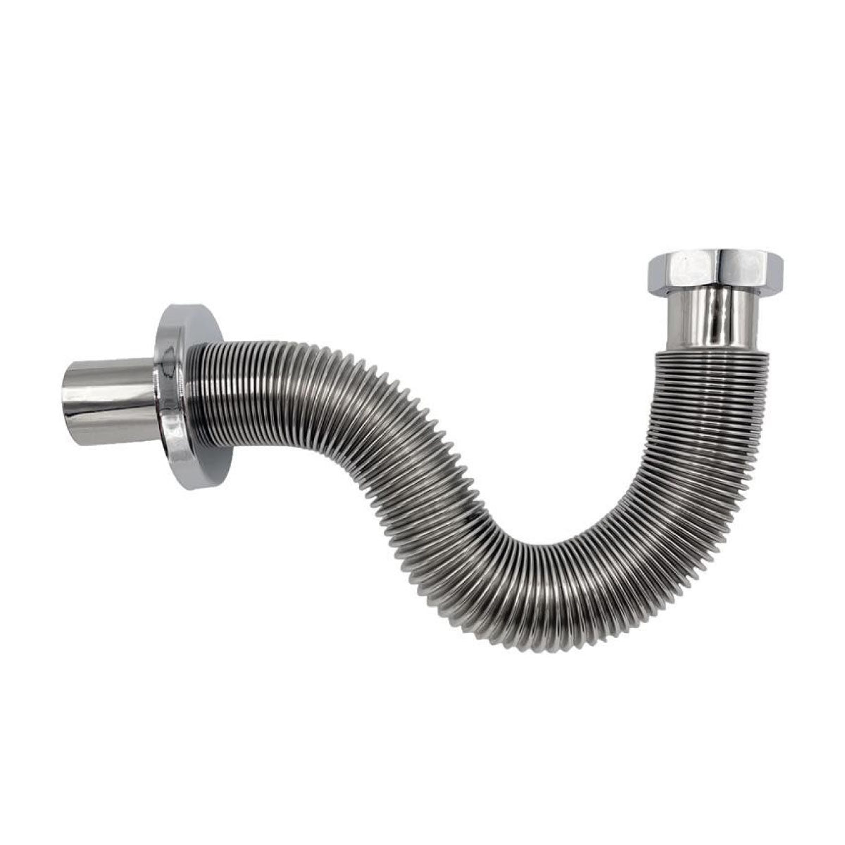 SIFONE SCARICO IN ACCIAIO FLESSIBILE ED ESTENSIBILE PER LAVABO,BIDET E CUCINA - 11/4 - Ø32  - HID