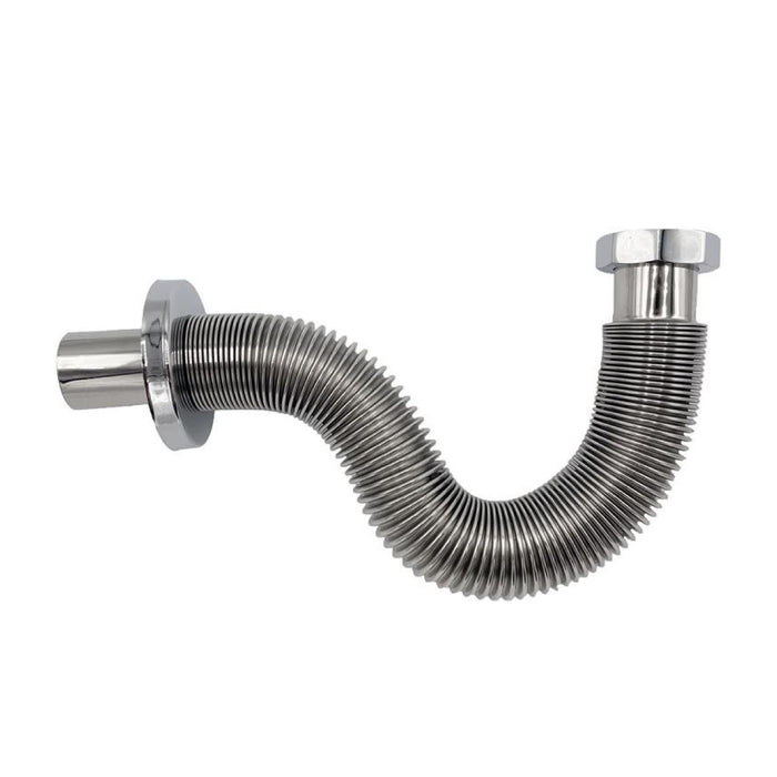 SIFONE SCARICO IN ACCIAIO FLESSIBILE ED ESTENSIBILE PER LAVABO,BIDET E CUCINA - 11/4 - Ø32  - HID