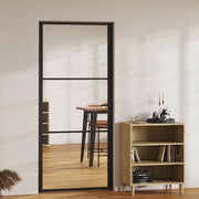 Porta da Interno ESG Vetro e Alluminio 93x201,5 cm Nera 151200