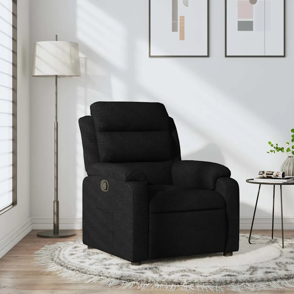 Divano Sedia-Poltrona Reclinabile in Tessuto Nero 461153
